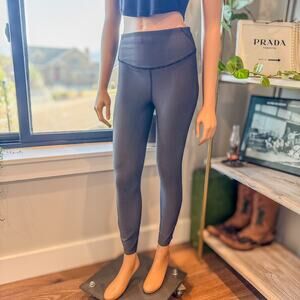 Lululemon Base Pace High-Rise Tight 25" Two-Tone Ribbed Black Grey Sz 6 Rare